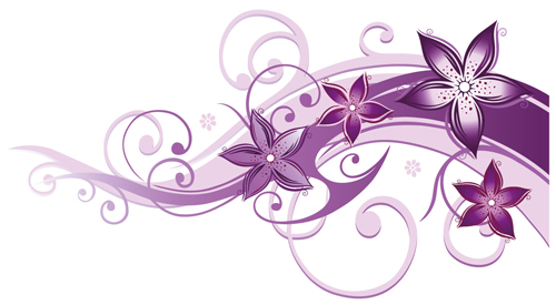 Pruple floral ornaments vectors 01 Pruple floral ornaments vectors 01