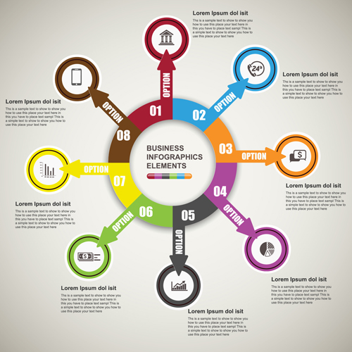 Round with arrow infographic vector Round with arrow infographic vector