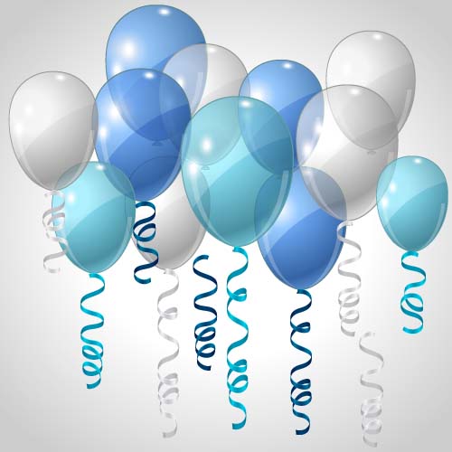 Transparent colored balloons birthday vector Transparent colored balloons birthday vector