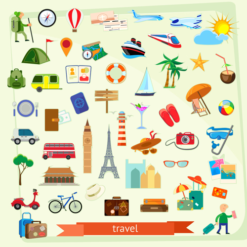 Vector Travel elements set 01 Vector Travel elements set 01