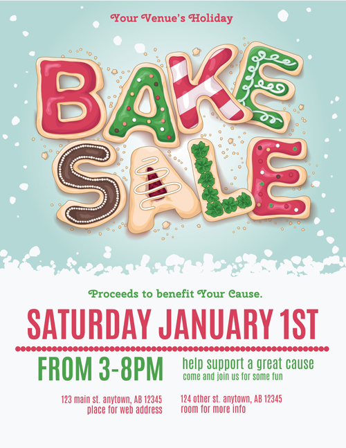 Vector bake sale poster design 03 Vector bake sale poster design 03