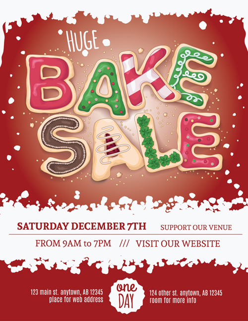 Vector bake sale poster design 04 Vector bake sale poster design 04