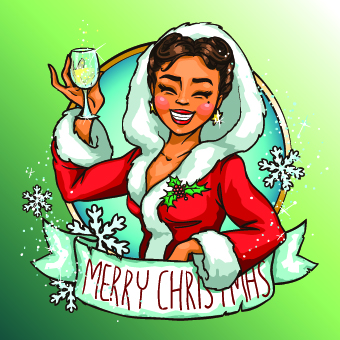 2014 Christmas Maiden design vector 02
