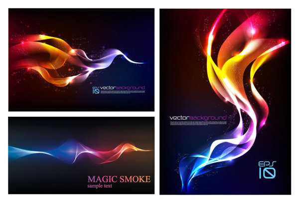 smoke dynamic dream curve colorful background 