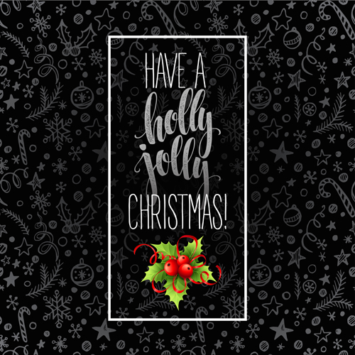 material holly christmas cards Berry 
