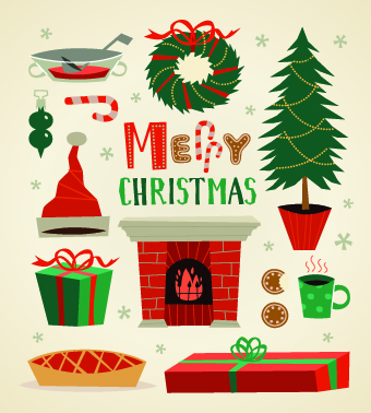 2014 Christmas cute ornaments elements vector 04 2014 Christmas cute ornaments elements vector 04