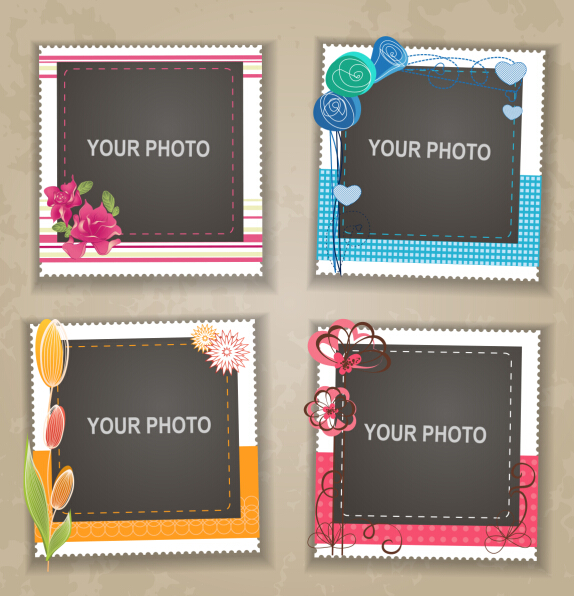 Cute photo frame vector set 07 Cute photo frame vector set 07