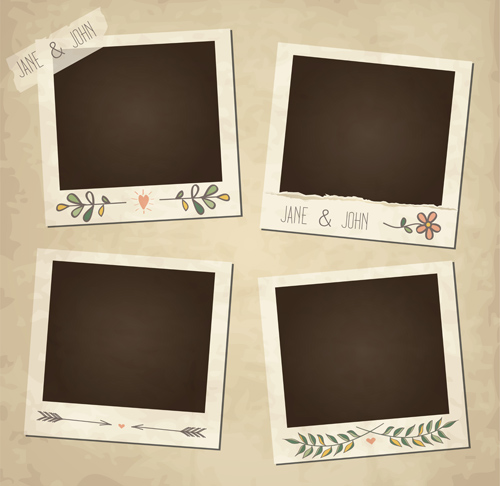 Cute photo frame vector set 08 Cute photo frame vector set 08