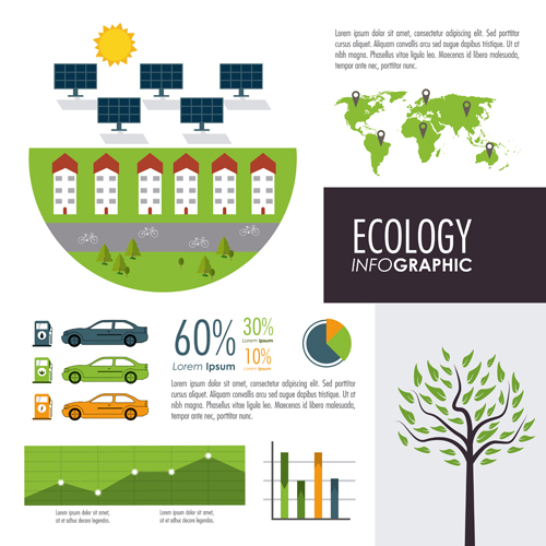 Modern ecology Infographic vectors material 01 Modern ecology Infographic vectors material 01