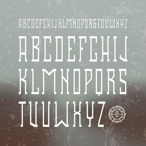 Retro fonts alphabet vector material Retro fonts alphabet vector material