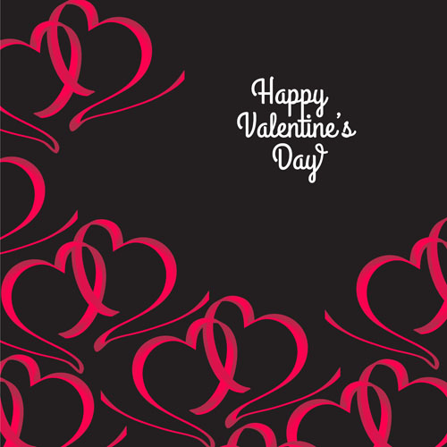 Ribbon hearts valentine day card vector 02 Ribbon hearts valentine day card vector 02