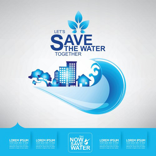 Save water creative vector template 09 Save water creative vector template 09