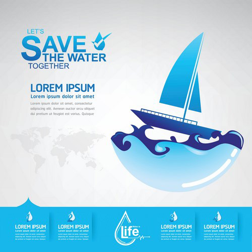 Save water creative vector template 10 Save water creative vector template 10