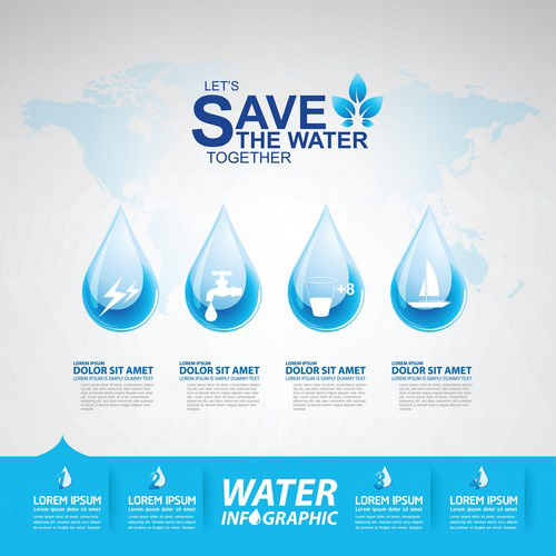 Save water creative vector template 11 Save water creative vector template 11