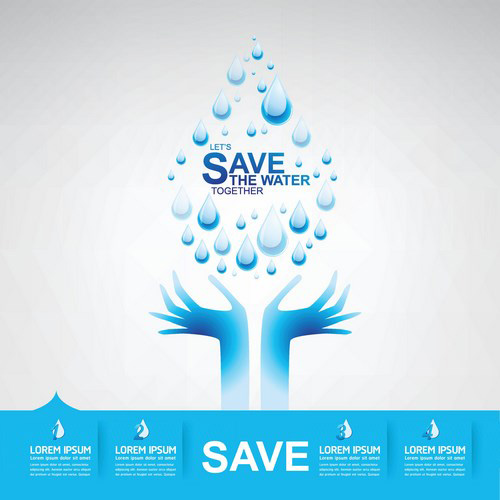 Save water creative vector template 14