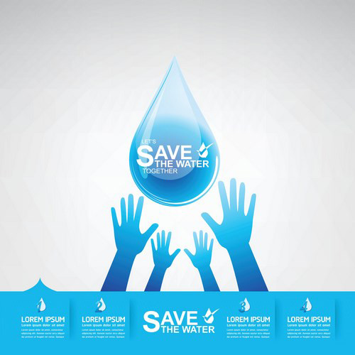 Save water creative vector template 15 Save water creative vector template 15