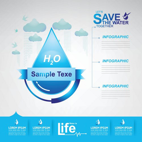 Save water creative vector template 16 Save water creative vector template 16