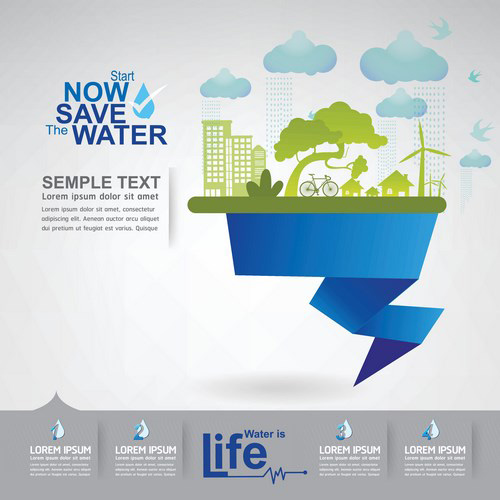 Save water creative vector template 17 Save water creative vector template 17