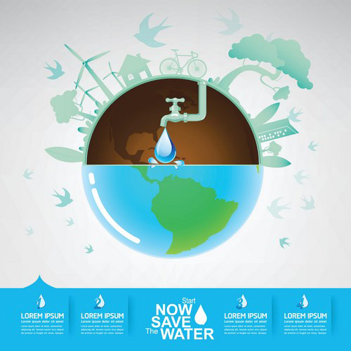 Save water creative vector template 18 Save water creative vector template 18