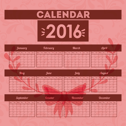 wall simple design calendar 2016 