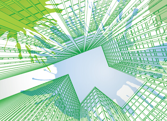 Skyscrapers with grunge background vectors 01 Skyscrapers with grunge background vectors 01