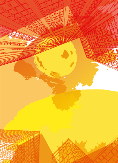 Skyscrapers with grunge background vectors 02 Skyscrapers with grunge background vectors 02