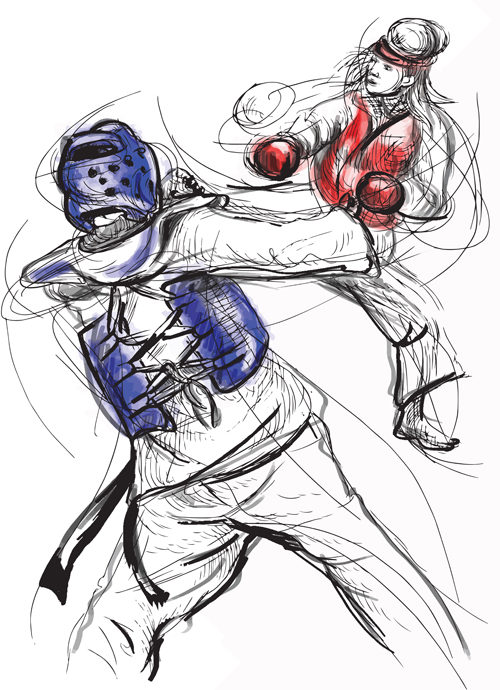 watercolor Taekwondo design 