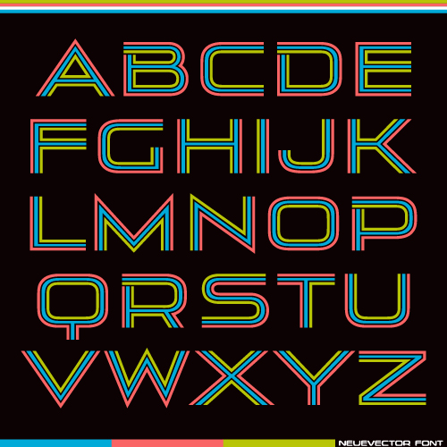 Tricolor alphabet letters vector Tricolor alphabet letters vector