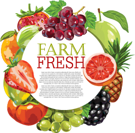 Vector farm fresh fruit background design 08 Vector farm fresh fruit background design 08