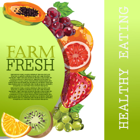 Vector farm fresh fruit background design 10 Vector farm fresh fruit background design 10