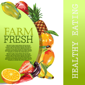 Vector farm fresh fruit background design 12 Vector farm fresh fruit background design 12