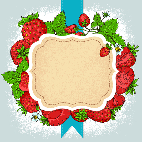 Vector strawberries frame design Vector strawberries frame design