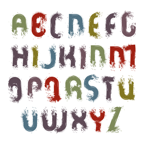 Watercolor alphabet letter with numebrs vector 06 Watercolor alphabet letter with numebrs vector 06
