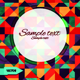 Abstract tangram with frame background vector 04 Abstract tangram with frame background vector 04