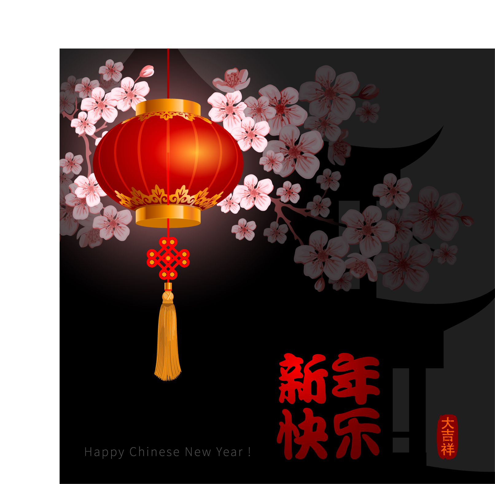 year new lantern chinese background 