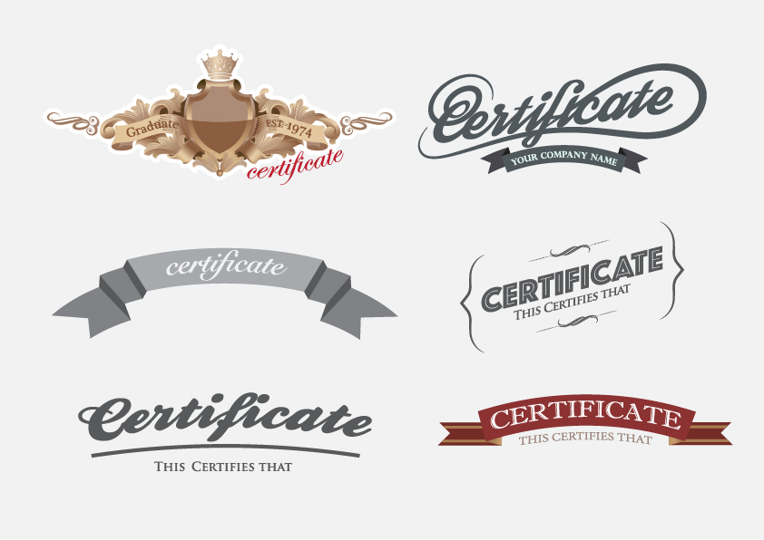 Creative certificate and diploma labels vector Creative certificate and diploma labels vector