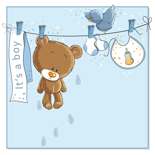 Cute baby card vector design 03 Cute baby card vector design 03