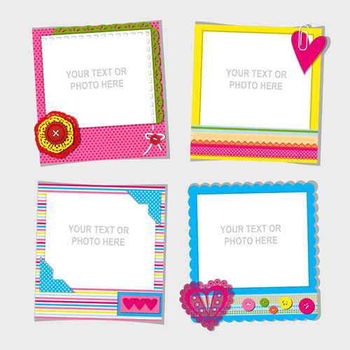 Cute photo frame vector set 01