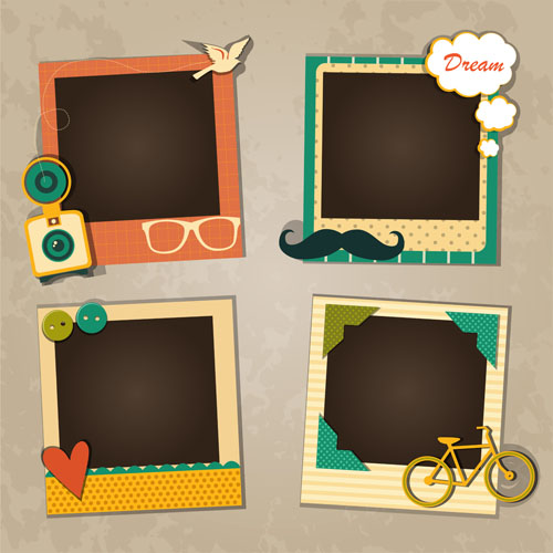 Cute photo frame vector set 02
