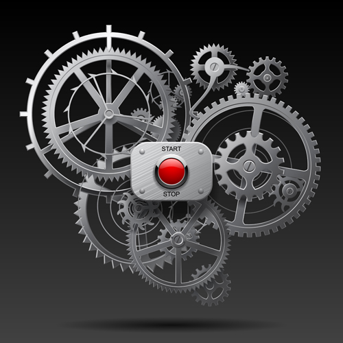 Gear wheels with switch button vector