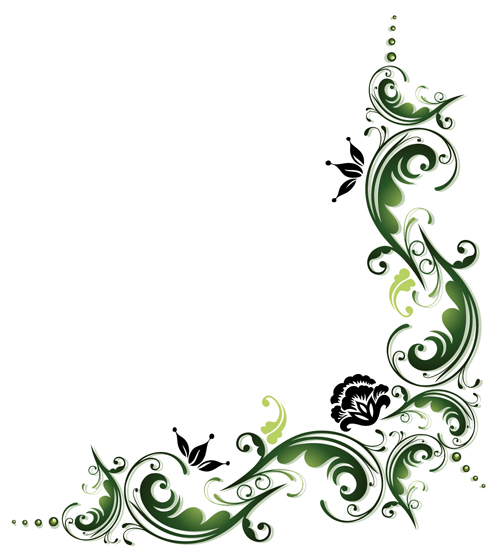 Green ornaments floral design 01 Green ornaments floral design 01