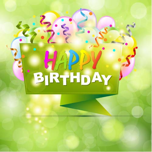Happy birthday lables with green background vector Happy birthday lables with green background vector