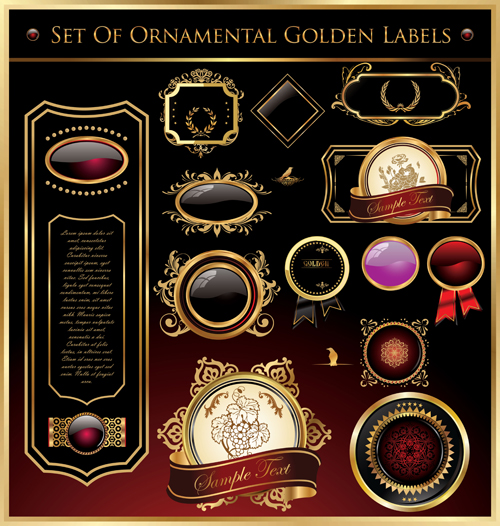 luxury labels heraldry golden 