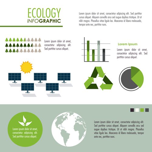 Modern ecology Infographic vectors material 07