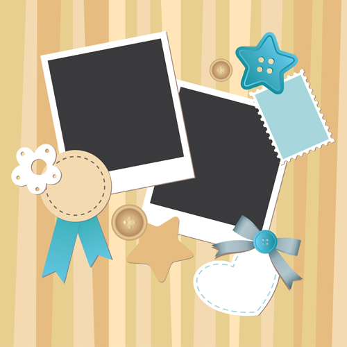 Retro photo card vector material Retro photo card vector material