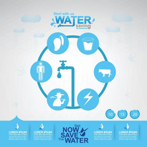 Save water creative vector template 04 Save water creative vector template 04