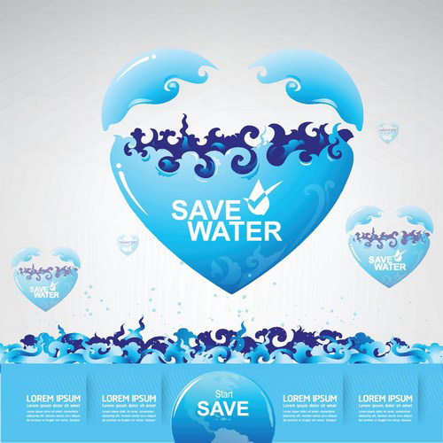 Save water creative vector template 06 Save water creative vector template 06