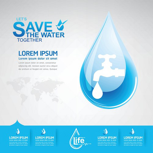 Save water creative vector template 08 Save water creative vector template 08