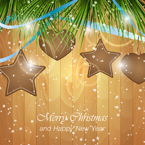 Shiny christmas baubles with wood background 02 Shiny christmas baubles with wood background 02