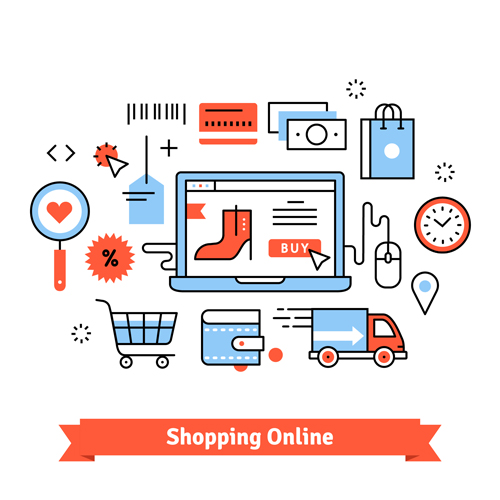Shopping online business template vector 01 Shopping online business template vector 01